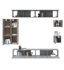 Ensemble de meubles TV 8 pcs Sonoma gris Bois d'ingénierie