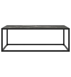 Table basse Noir avec verre marbre noir 100x50x35 cm