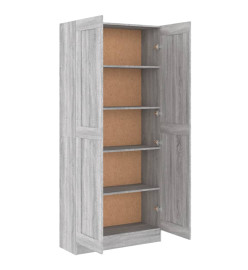 Bibliothèque Sonoma gris 82,5x30,5x185,5 cm Bois d'ingénierie