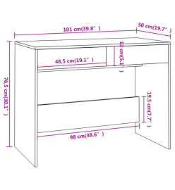 Bureau Blanc 101x50x76,5 cm Aggloméré