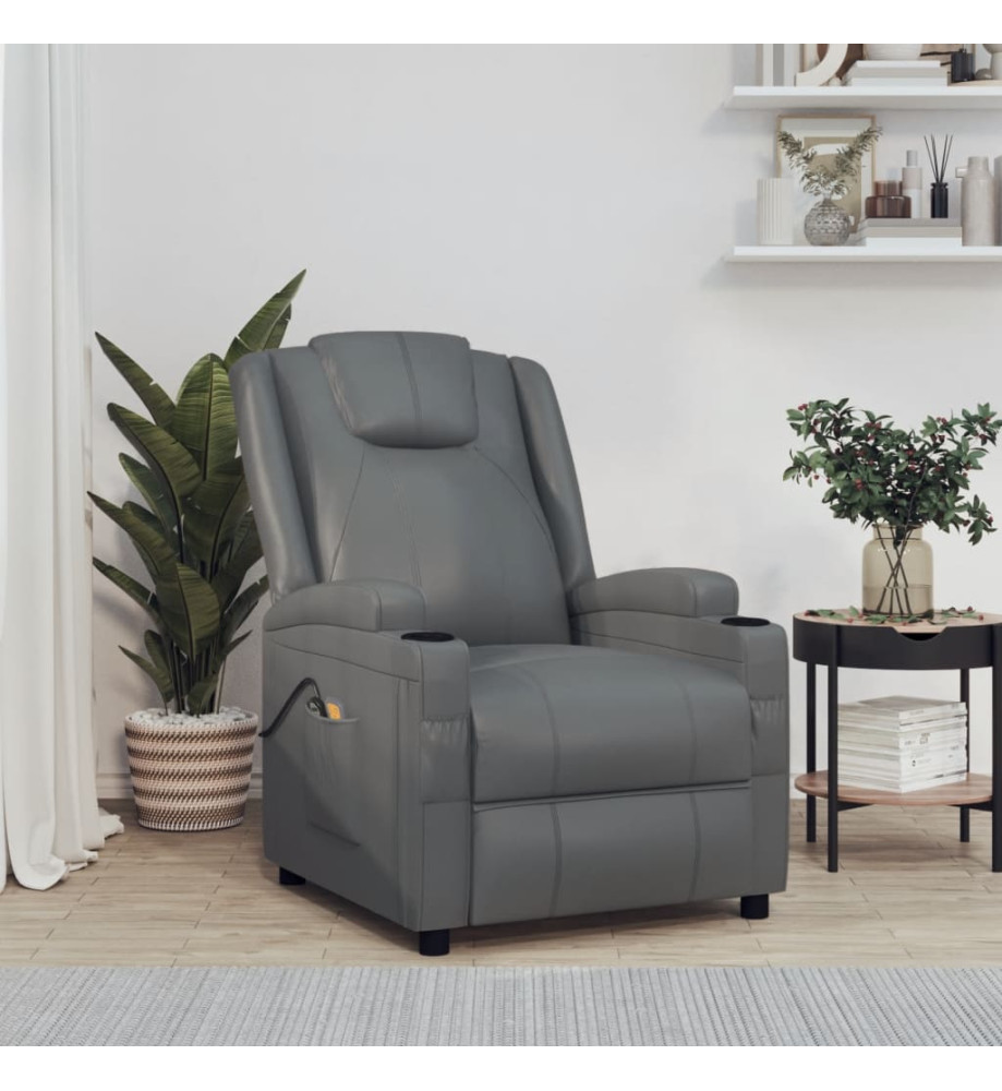 Fauteuil de massage électrique Anthracite Similicuir