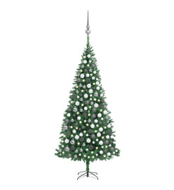 Arbre de Noël artificiel pré-éclairé et boules 300 cm vert