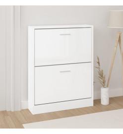 Armoire à chaussure Blanc brillant 59x17x81 cm Bois ingénierie