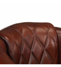 Fauteuil cabriolet marron cuir véritable