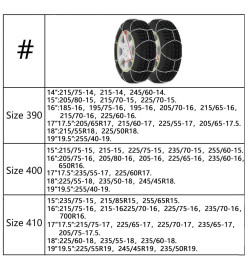 Chaîne à neige pour roue voiture 2pcs 12 mm KN 90