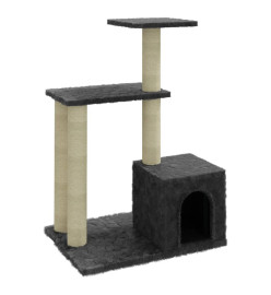 Arbre à chat avec griffoirs en sisal Gris foncé 71 cm