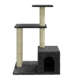 Arbre à chat avec griffoirs en sisal Gris foncé 71 cm