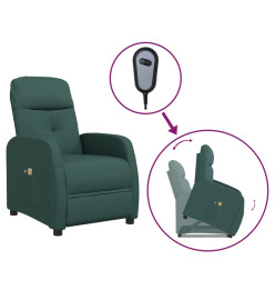 Fauteuil de massage Vert foncé Tissu