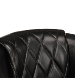 Fauteuil cabriolet noir cuir véritable