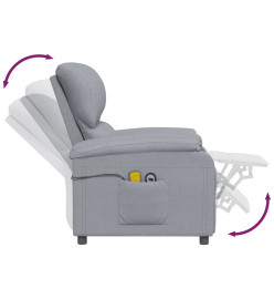 Fauteuil de massage inclinable Gris clair Tissu