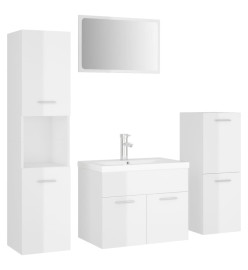 Ensemble de meubles de salle de bain Blanc brillant Aggloméré