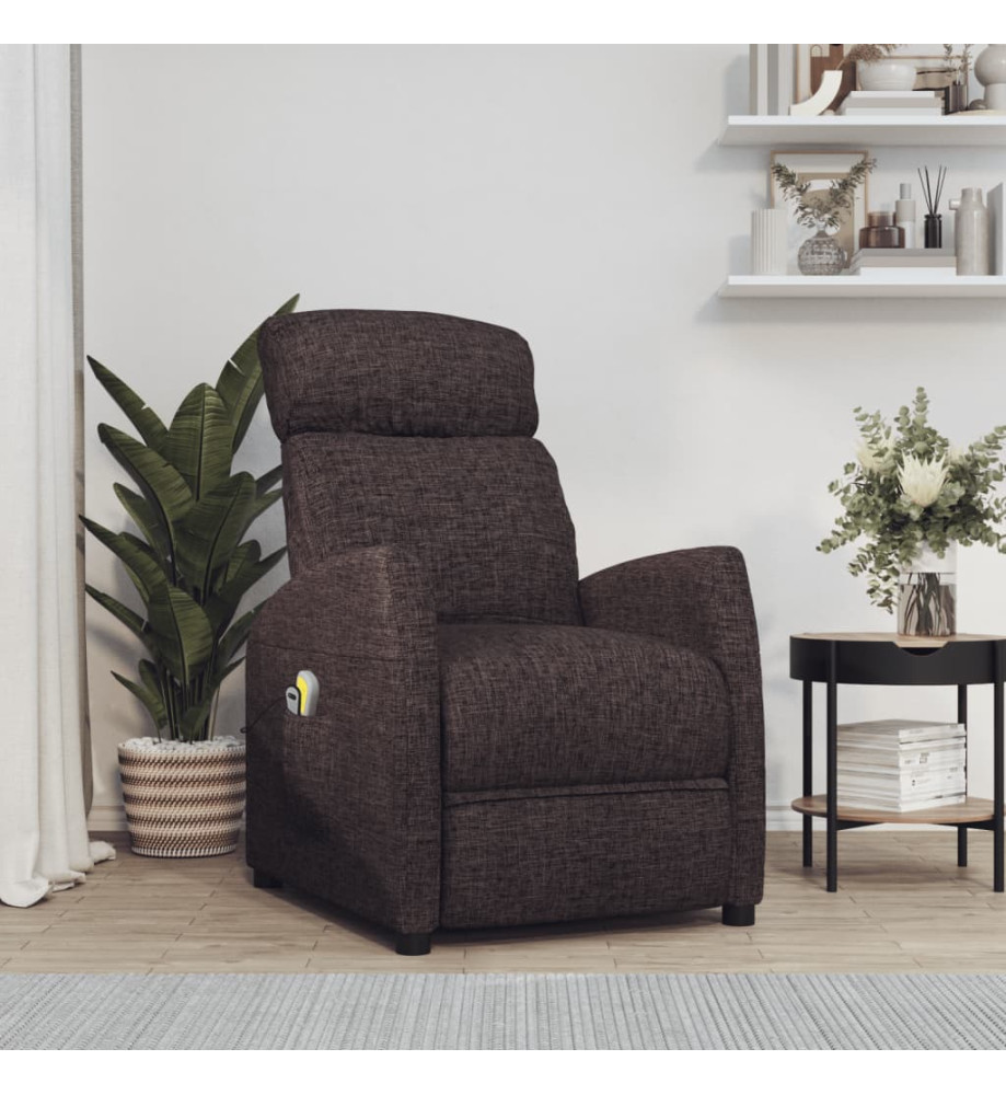 Fauteuil de massage Marron foncé Tissu