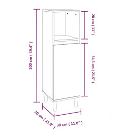 Armoire salle de bain chêne sonoma 30x30x100 cm