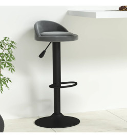 Tabouret de bar Gris foncé Velours