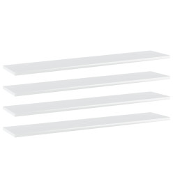 Panneau bibliothèque 4pcs Blanc brillant 100x20x1,5cm Aggloméré