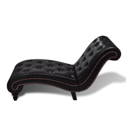 Chaise longue marron similicuir