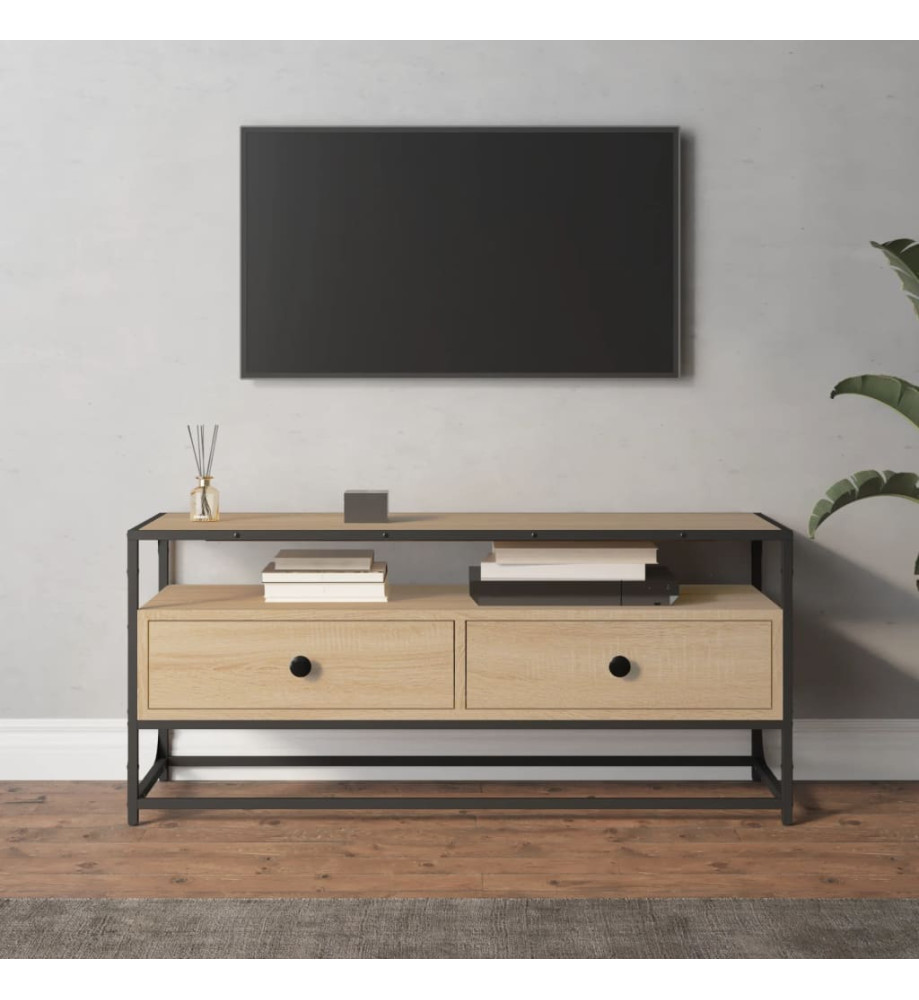 Meuble TV chêne sonoma 100x35x45 cm bois d'ingénierie