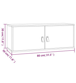 Armoire murale Blanc 80x30x30 cm Bois de pin massif