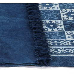 Tapis Kilim Coton 160 x 230 cm avec motif Bleu