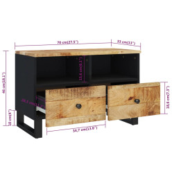 Meuble TV 70x33x46 cm Bois massif de manguier