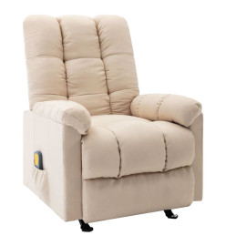 Fauteuil de massage inclinable Crème Tissu