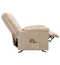 Fauteuil de massage inclinable Crème Tissu