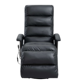 Fauteuil inclinable de massage TV noir similicuir