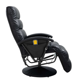 Fauteuil inclinable de massage TV noir similicuir