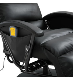 Fauteuil inclinable de massage TV noir similicuir