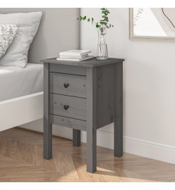 Table de chevet Gris 40x35x61,5 cm Bois de pin massif