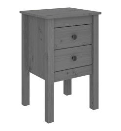 Table de chevet Gris 40x35x61,5 cm Bois de pin massif