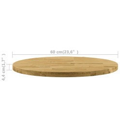 Dessus de table Bois de chêne massif Rond 44 mm 600 mm