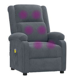 Fauteuil de massage Gris foncé velours