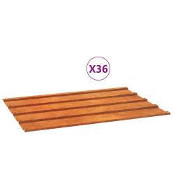 Panneaux de toiture 36 pcs rouillé 60x44 cm Acier corten