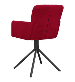 Chaises pivotantes salle à manger 2 pcs Rouge bordeaux Velours