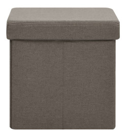 Tabouret de rangement pliable avec motif de chat Taupe Tissu