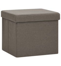 Tabouret de rangement pliable avec motif de chat Taupe Tissu