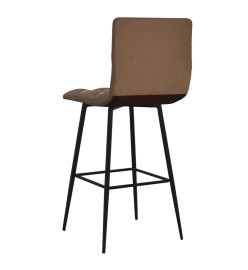 Tabourets de bar lot de 2 marron foncé similicuir