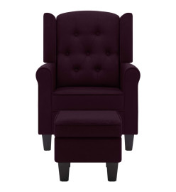 Fauteuil avec repose-pied Violet Tissu