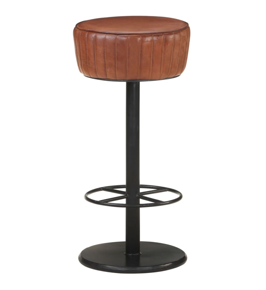 Tabouret de bar Marron Cuir véritable