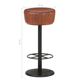 Tabouret de bar Marron Cuir véritable