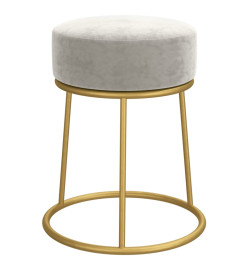 Tabouret rond Gris clair Velours