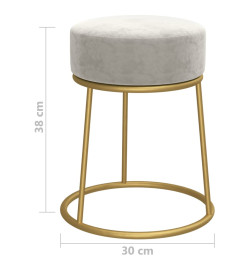 Tabouret rond Gris clair Velours