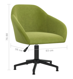 Chaise pivotante de salle à manger Vert clair Velours