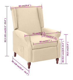 Fauteuil inclinable Crème Tissu