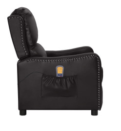 Fauteuil de massage Noir Similicuir brillant