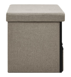 Banc de rangement pliable Taupe 76x38x38 cm Faux lin