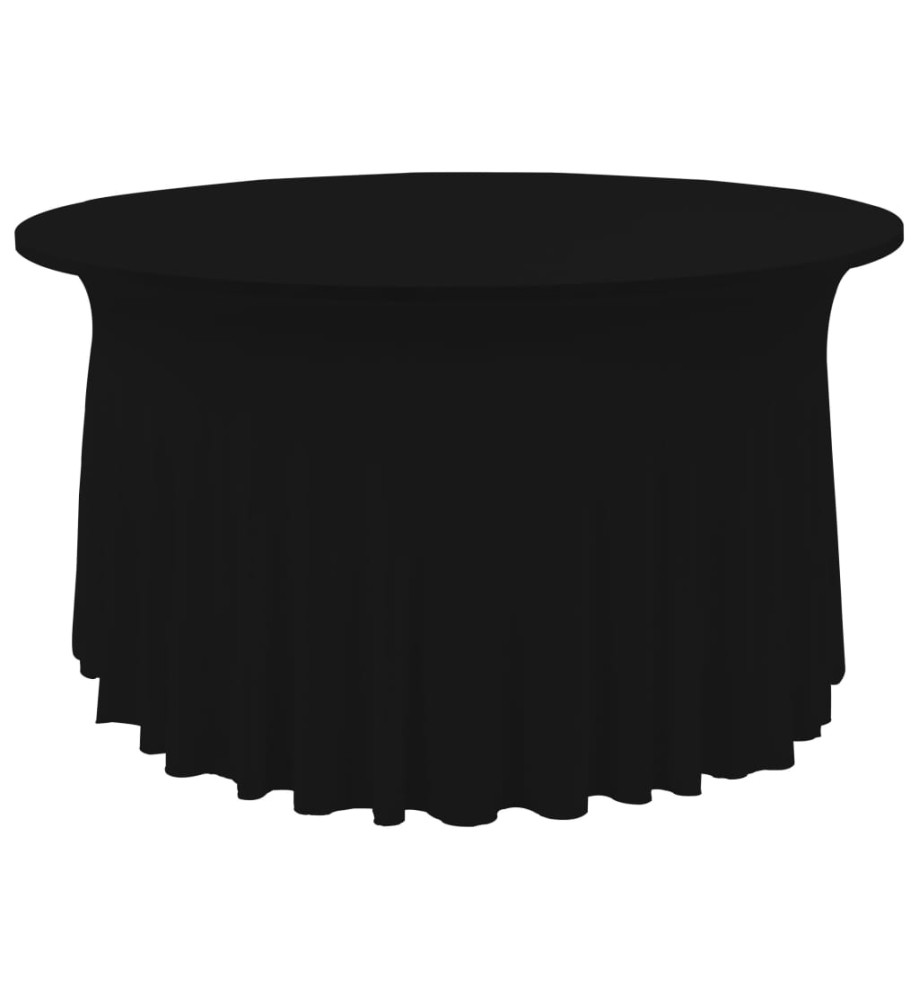 Nappes élastiques de table avec jupon 2 pcs 180x74 cm Noir