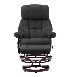 Fauteuil de massage inclinable Gris Similicuir et bois courbé