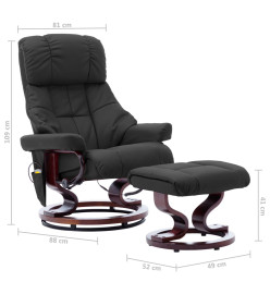 Fauteuil de massage inclinable Gris Similicuir et bois courbé